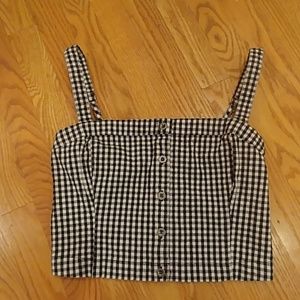 NWOT Hollister Crop Top B&W Checks Size Small